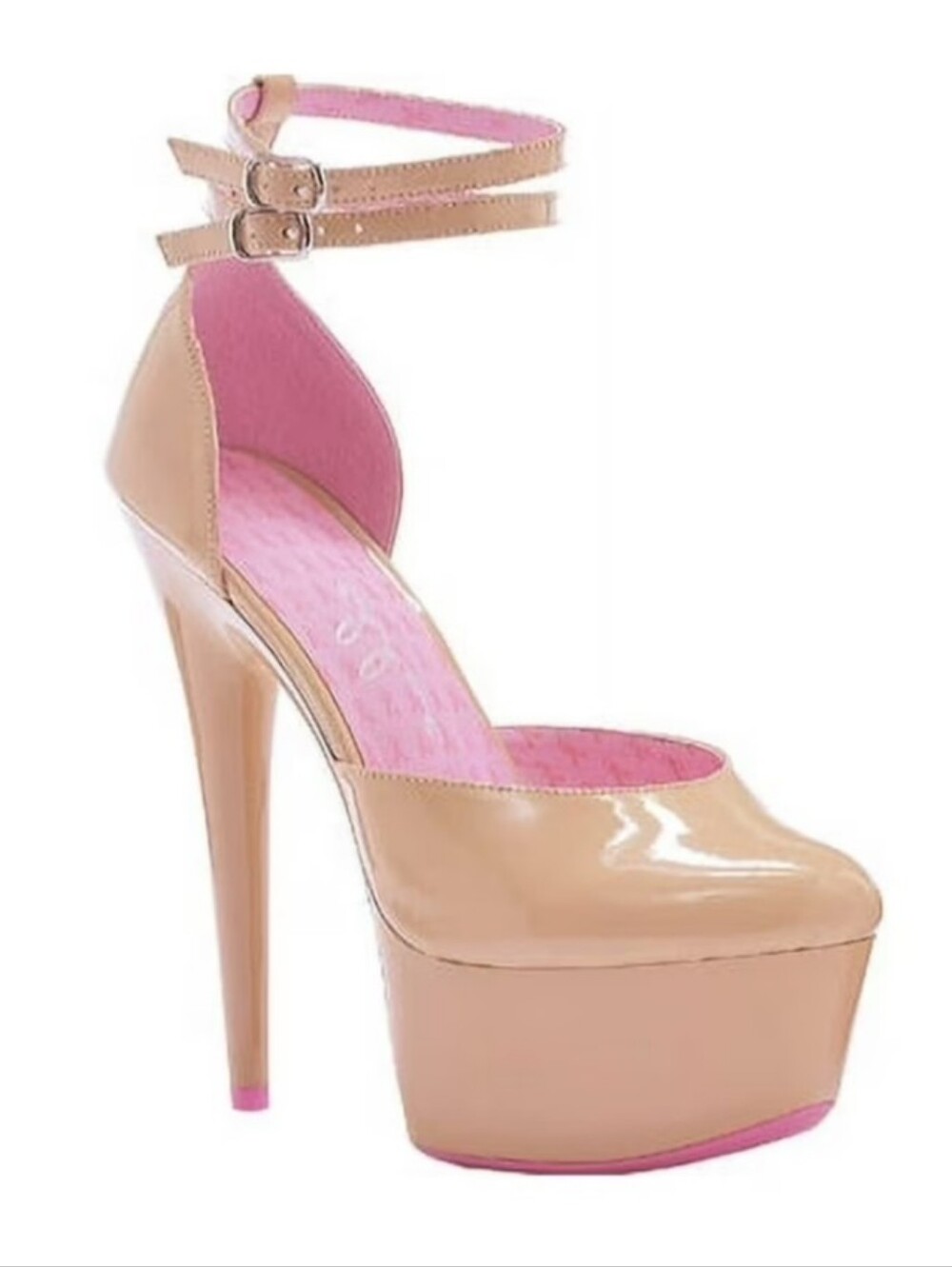Ellie 609-Curissa Breast Cancer Awareness Platform D'Orsay Heels, Sz 5